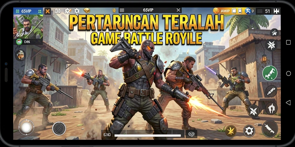 Tampilan gameplay dari 6SVIP dengan aksi Battle Royale yang intens.