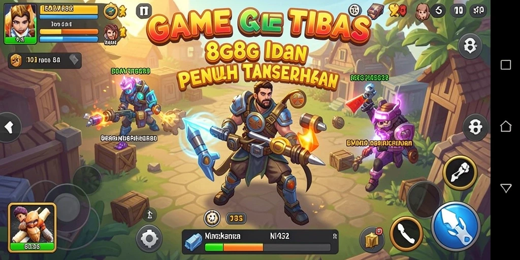Screenshot gameplay 8G8G menampilkan karakter aktif dalam mode Idle.
