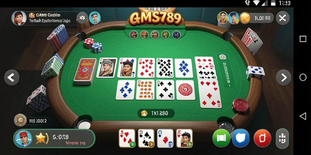 Tampilan gameplay seru dalam permainan Gaple AMS789.