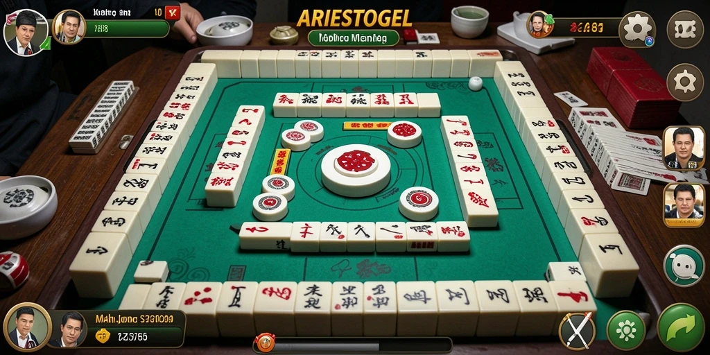 Screenshot gameplay ARIESTOGEL menampilkan keseruan permainan Mahjong.