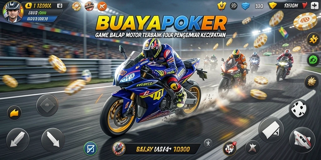 Tampilan menarik dari gameplay balap motor BUAYAPOKER.