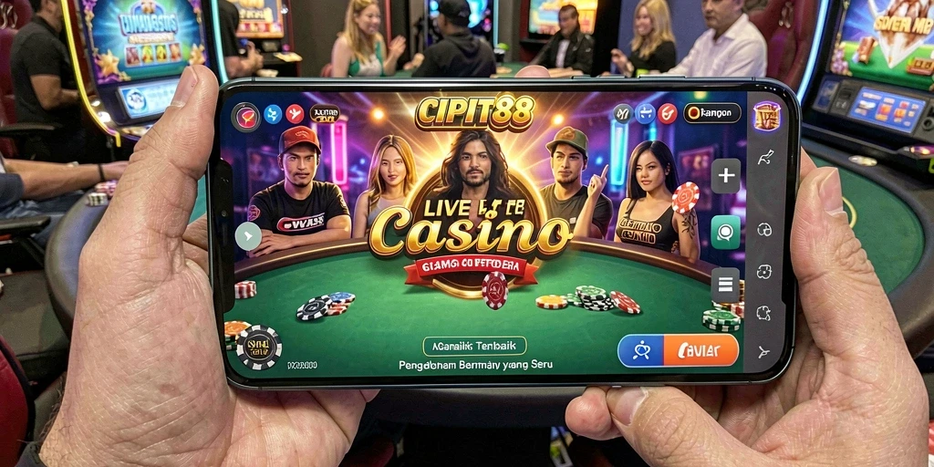 Tampilan gameplay Live Casino yang mendebarkan di CIPIT88.