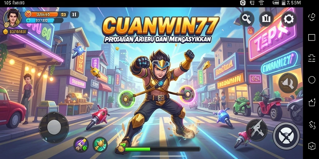Screenshot CUANWIN77 menampilkan aksi gameplay arcade yang seru dan menegangkan.