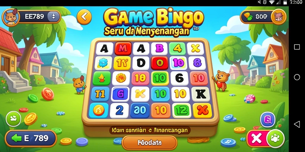 Tampilan gameplay seru di EE789 dengan suasana Bingo yang menyenangkan.