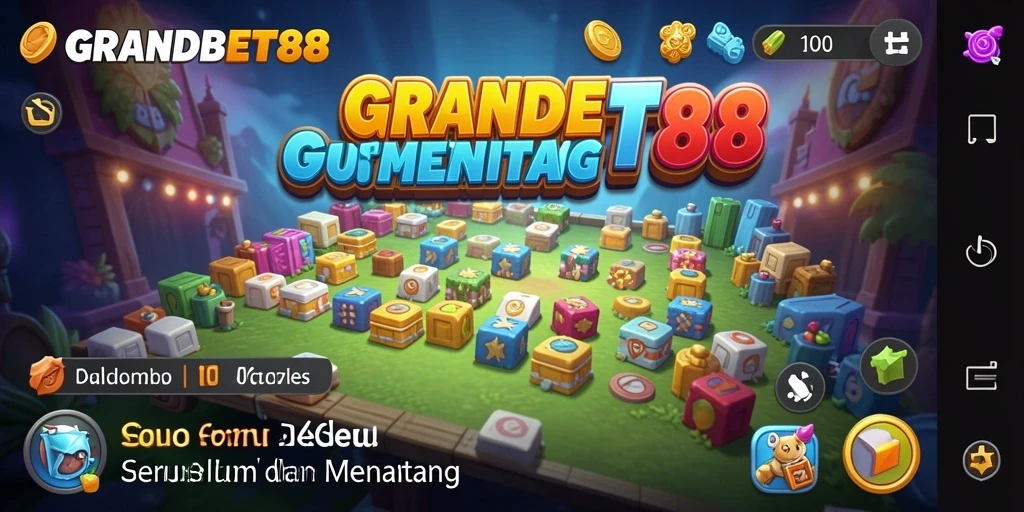 Tampilan gameplay seru dari GRANDBET88 yang menampilkan teka-teki menarik.