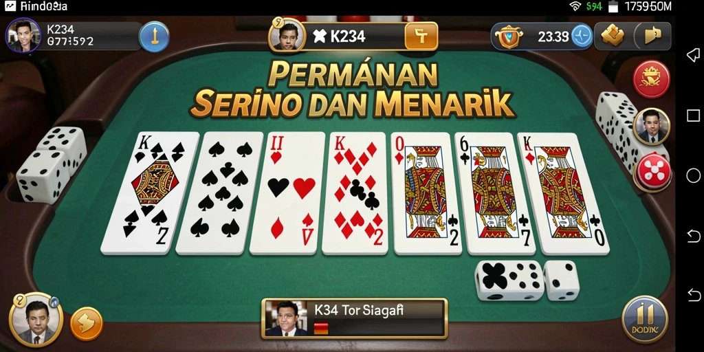 Tampilan permainan domino K234 yang seru dan interaktif.