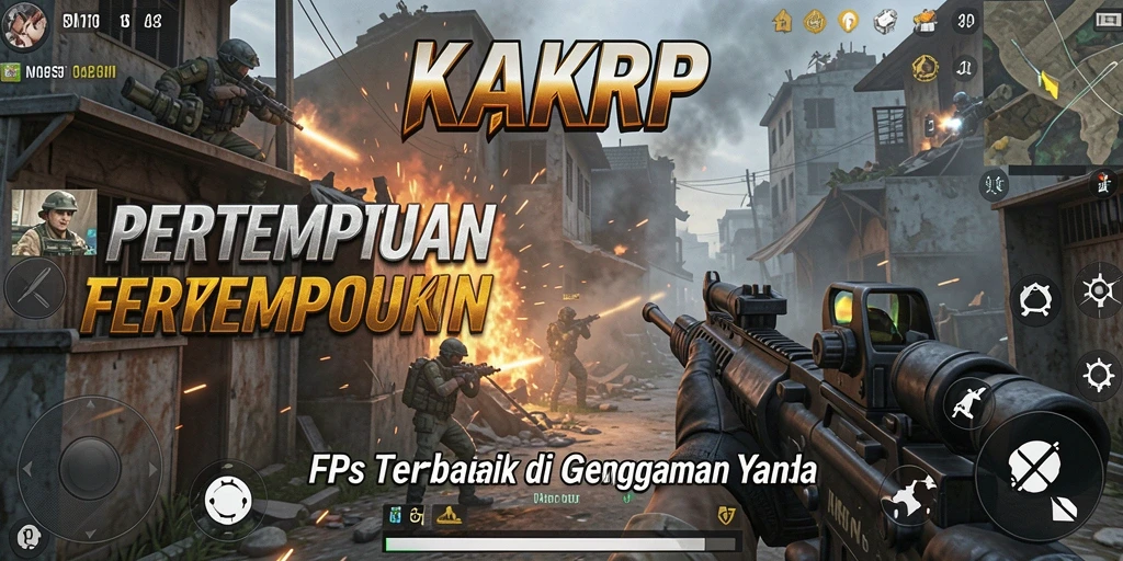 Tampilan utama gameplay KAKRP dengan aksi menembak yang mendebarkan.