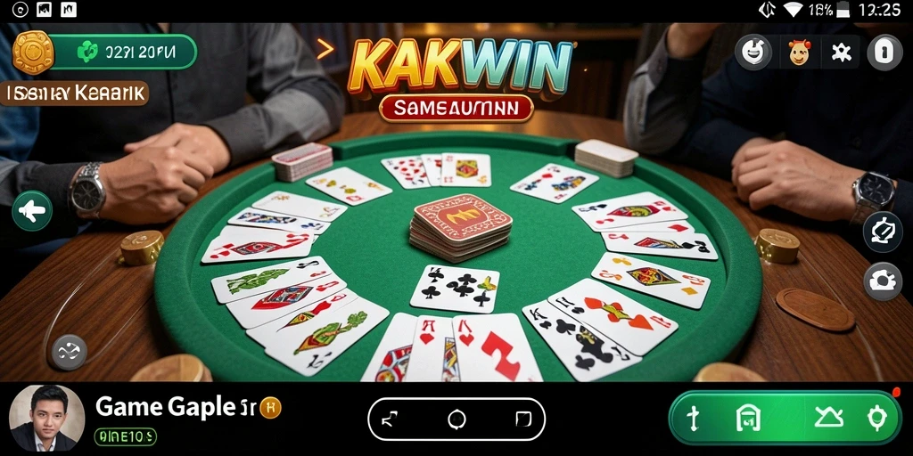 Tampilan gameplay KAKWIN yang seru dan interaktif saat bermain Gaple.