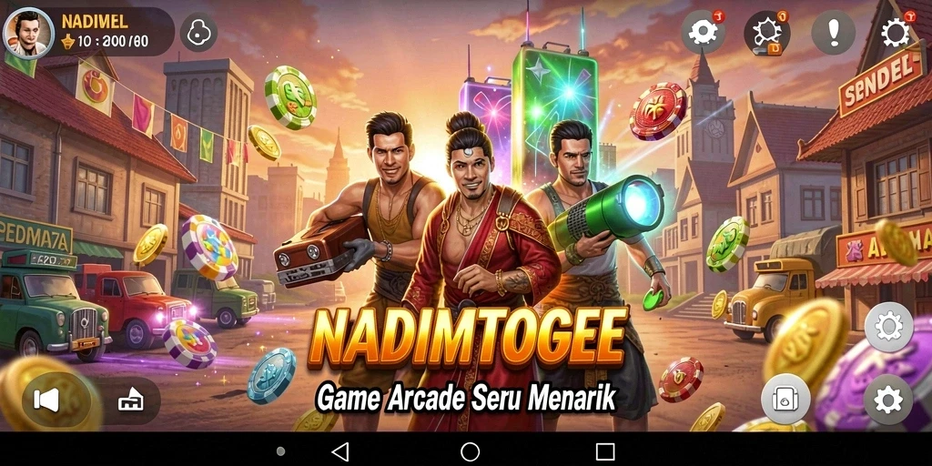 Screenshot gameplay NADIMTOGEL yang menampilkan aksi arcade yang seru.
