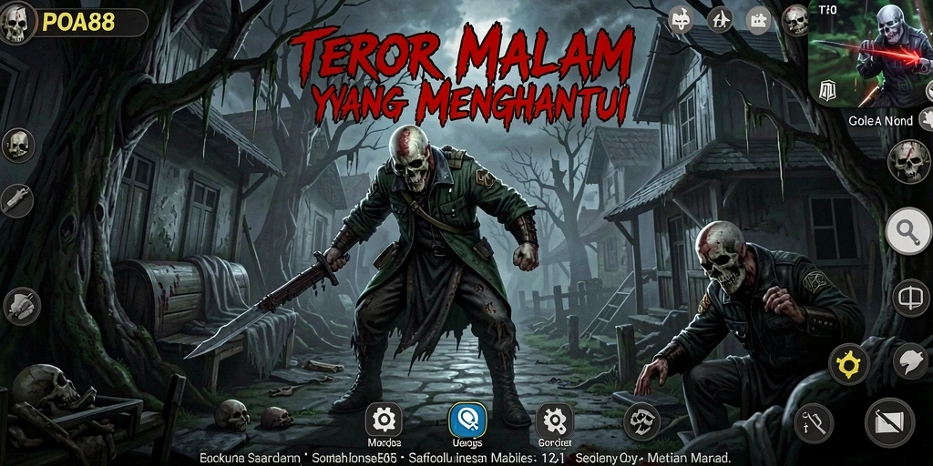 Gameplay mengerikan POA88 dengan efek suara menakutkan dan suasana gelap.