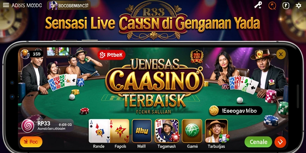 Tampilan gameplay Live Casino yang mendebarkan di RR33.