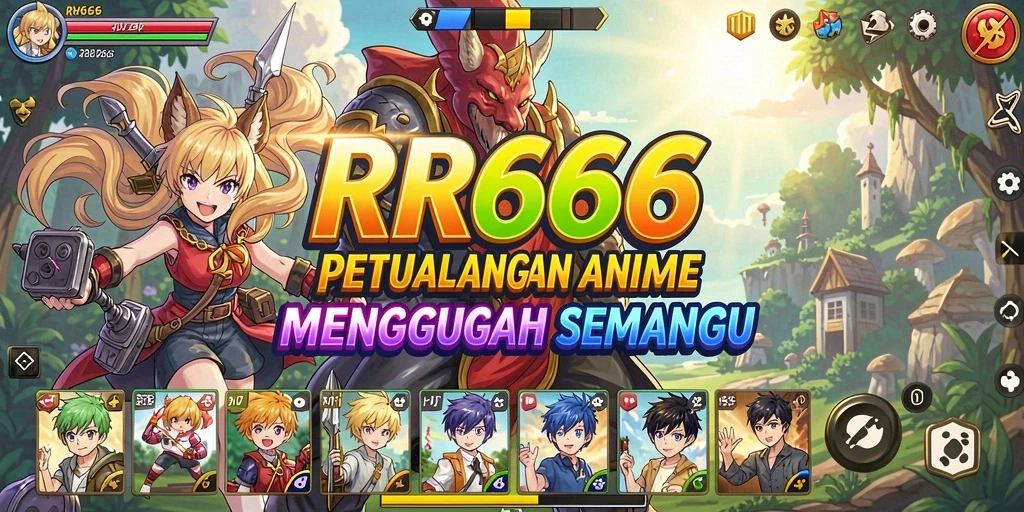 Screenshot gameplay <strong>RR666</strong> menampilkan aksi pertempuran yang seru dan karakter anime yang keren.