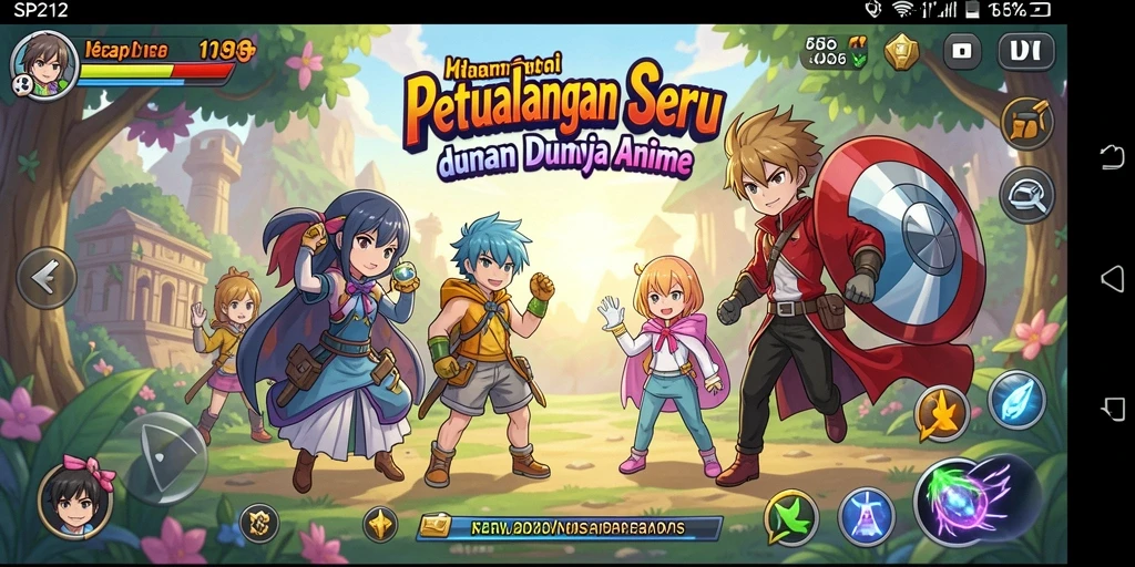 Tampilan gameplay SP212 yang penuh warna dan aksi seru.