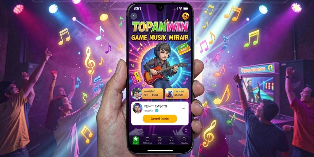Tangkapan layar gameplay yang menggambarkan interaksi pemain dengan musik.